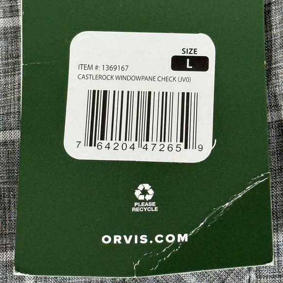 Orvis Mens Large Windowpane Check Short Sleeve Button Down Fishing Shirt NEW - Picture 6 of 9